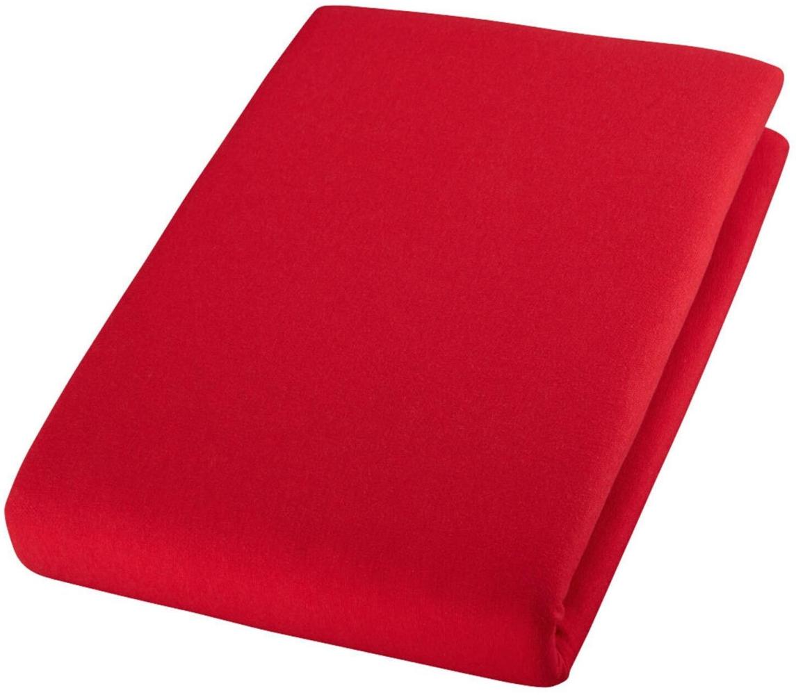 Cotonea Jersey Spannbettlaken aus Bio-Baumwolle | 140x220 - 160x220 cm | rot Bild 1