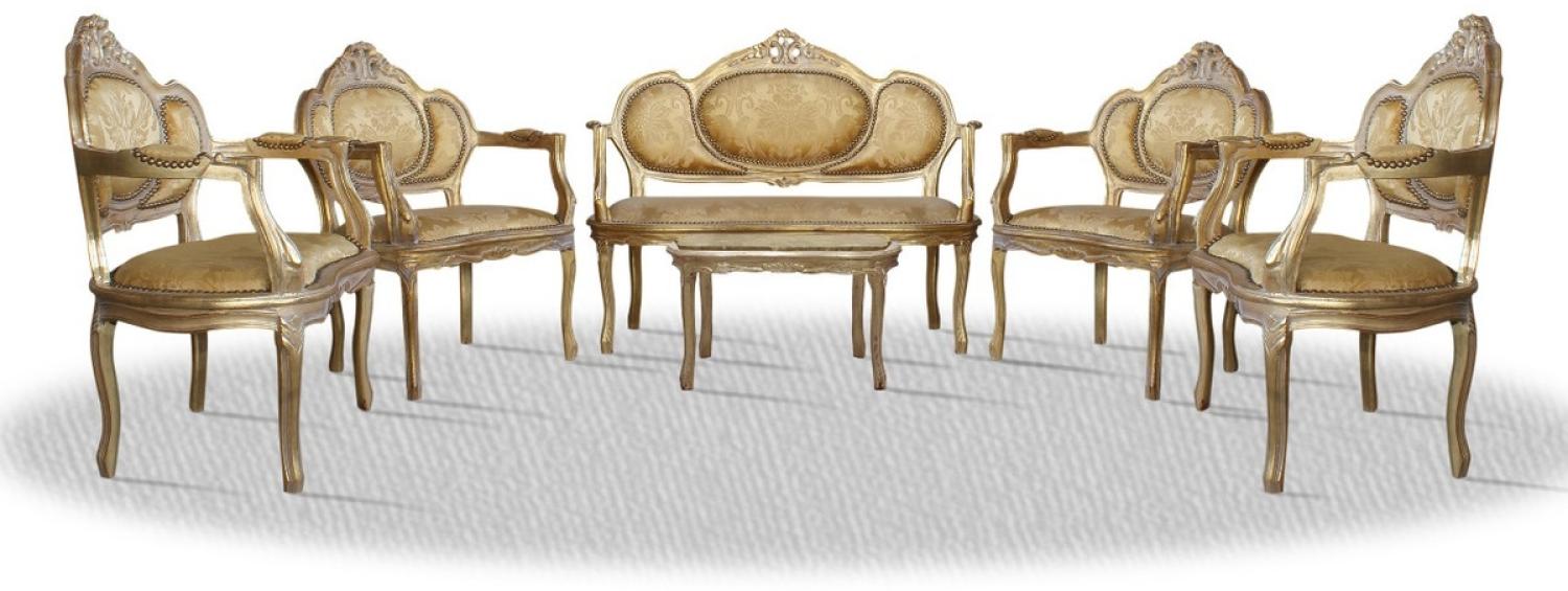 Casa Padrino Barock Salon Set Vintage Gold - Luxus Edition Bild 1