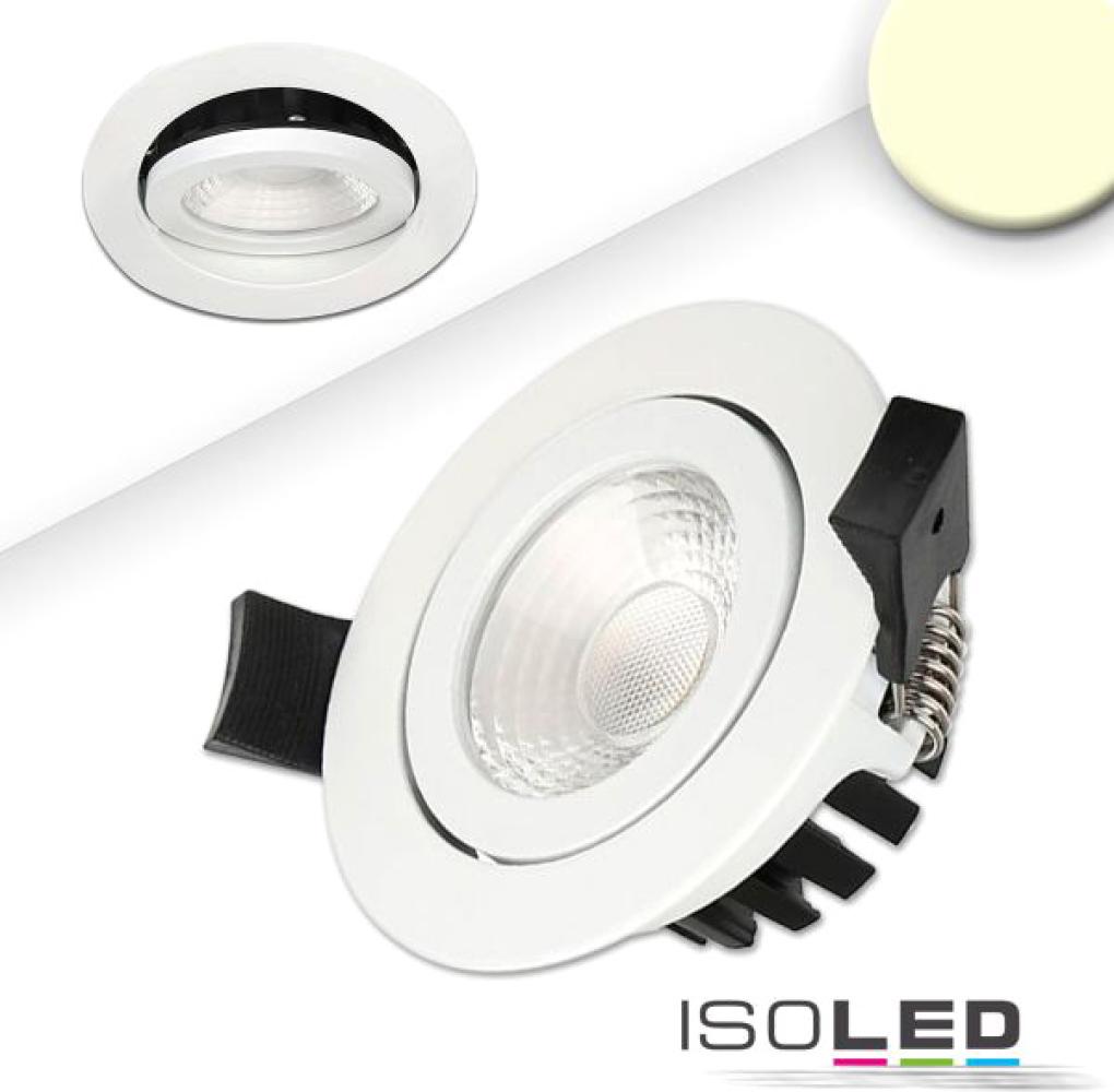 ISOLED LED Einbaustrahler, weiß, 8W, IP65, 60°, rund, warmweiß, IP65, dimmbar Bild 1