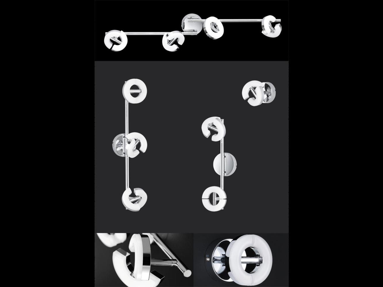 2-fl. LED Deckenstrahler im 2er Set Chrom, Länge 34 cm, Spots schwenkbar Bild 1