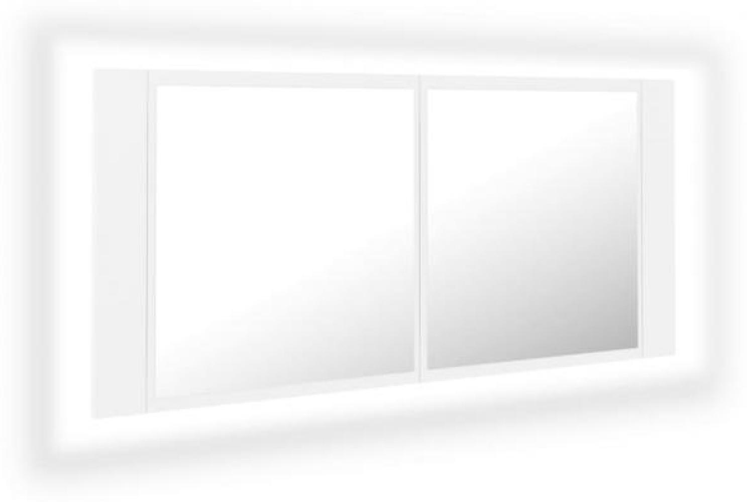 vidaXL LED-Bad-Spiegelschrank Weiß 100x12x45 cm Bild 1