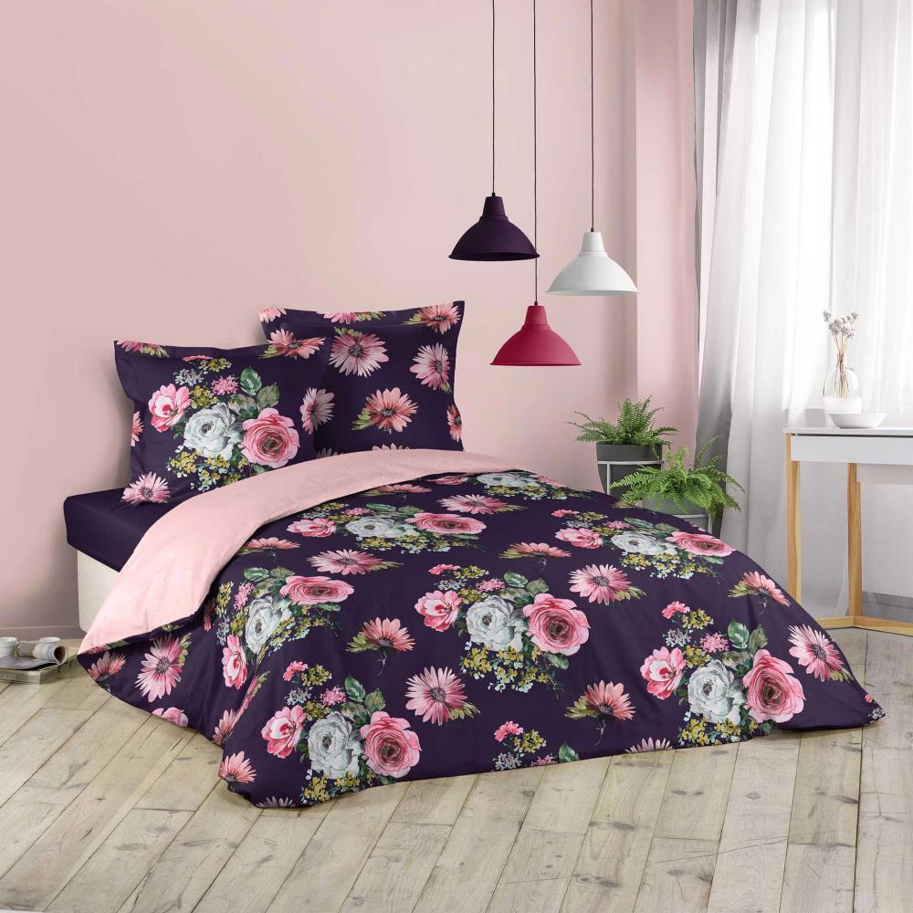 3tlg. Wende Bettwäsche 240x220 Baumwolle Übergröße Blumen Bettdecke Bettbezug Bild 1