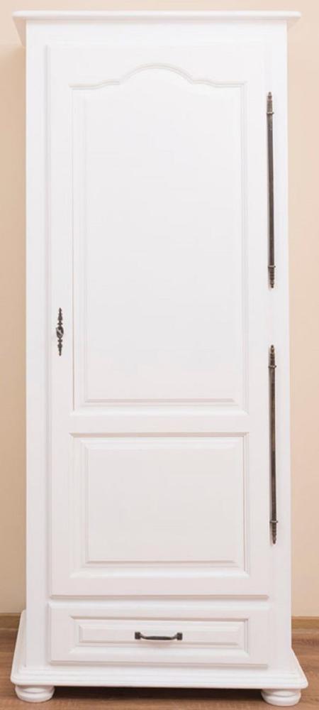 Casa Padrino Landhausstil Schlafzimmerschrank / Kleiderschrank mit Tür und Schublade Weiß 79,5 x 54 x H. 186 cm - Schlafzimmermöbel Bild 1