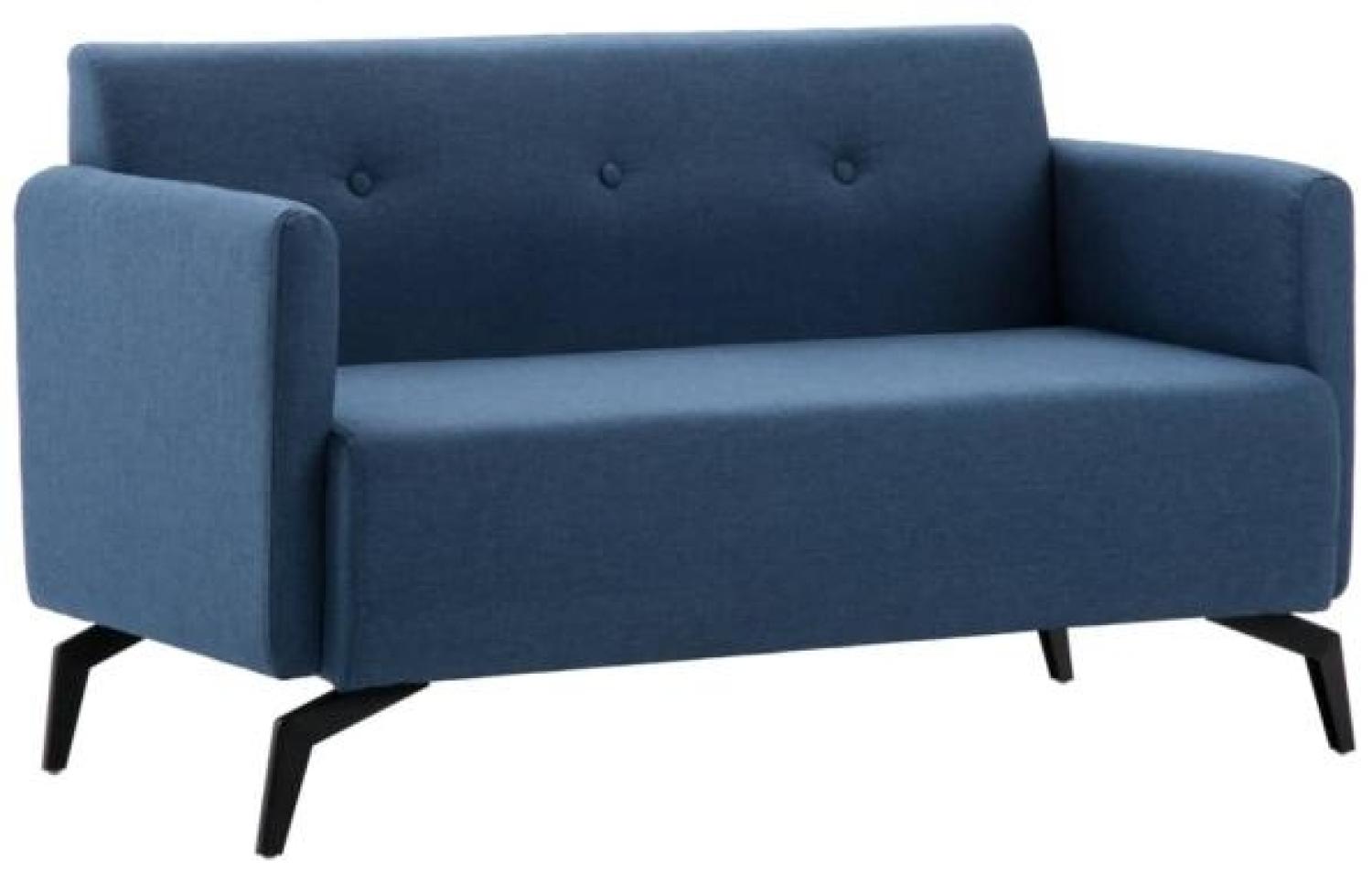 vidaXL 2-Sitzer-Sofa Stoffbezug 115 x 60 x 67 cm Blau Bild 1