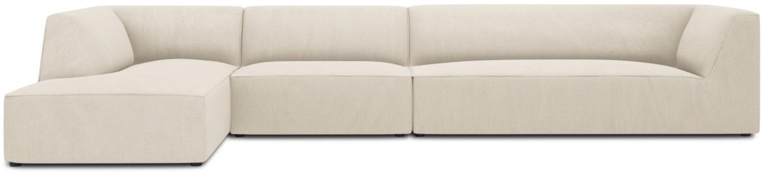 Micadoni 5-Sitzer Modular Ecke links Sofa Ruby | Bezug Light Beige | Beinfarbe Black Plastic Bild 1
