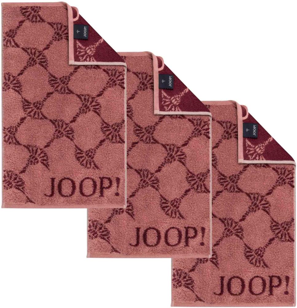 JOOP! Gästetuch Classic Frottierkollektion, 3er Pack - Walkfrottier Rot (Rouge) Cornflower 30x50cm Bild 1