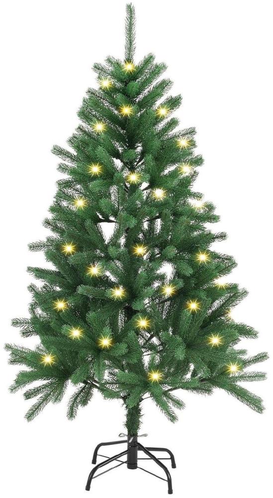 Juskys künstlicher Weihnachtsbaum - Baum mit LED Beleuchtung & Ständer - Tannenbaum naturgetreu für drinnen - Christbaum künstlich, beleuchtet 150cm Bild 1