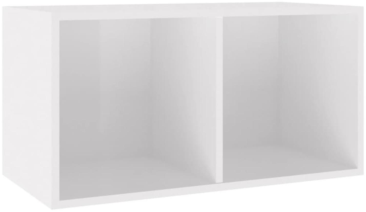 Schallplatten-Aufbewahrungsbox Hochglanz-Weiß 71x34x36 cm Bild 1