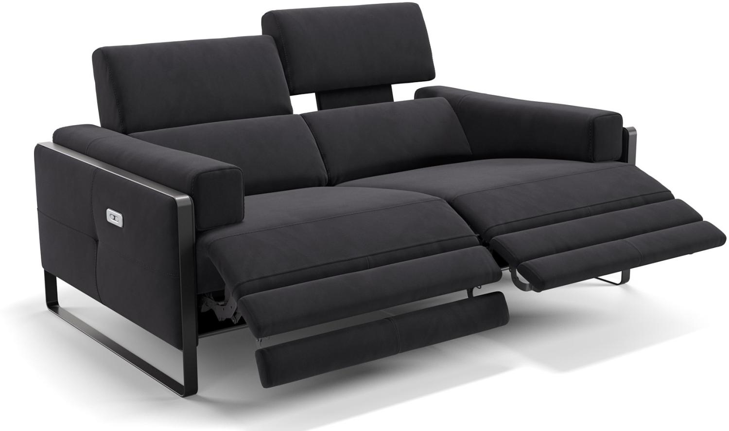 Sofanella 2-Sitzer MILO Stoffsofa Designersofa Couch in Schwarz Bild 1