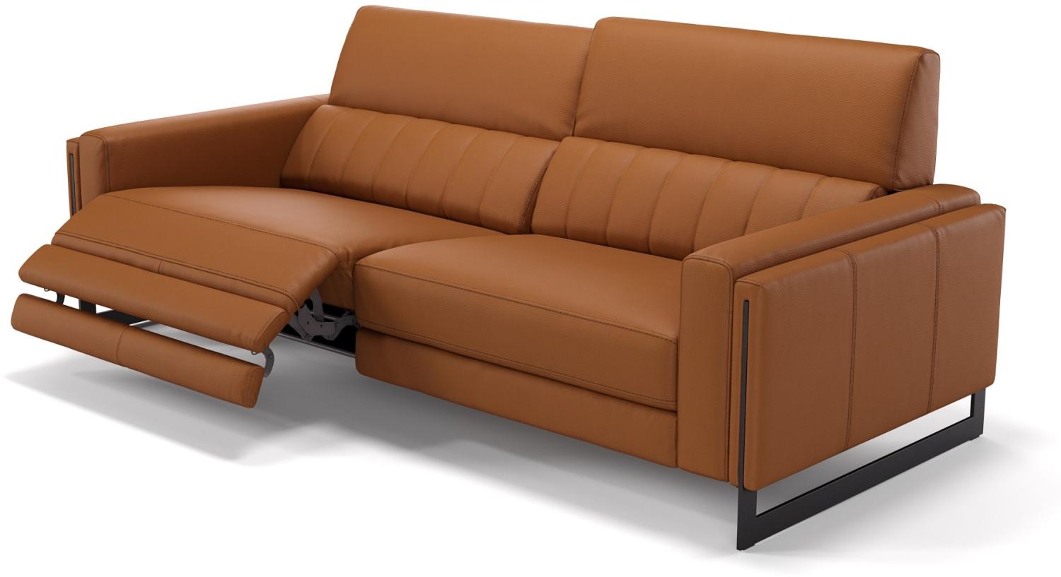 Sofanella 3-Sitzer MARA Leder Sofa Sofagarnitur in Cognac M: 232 Breite x 101 Tiefe Bild 1