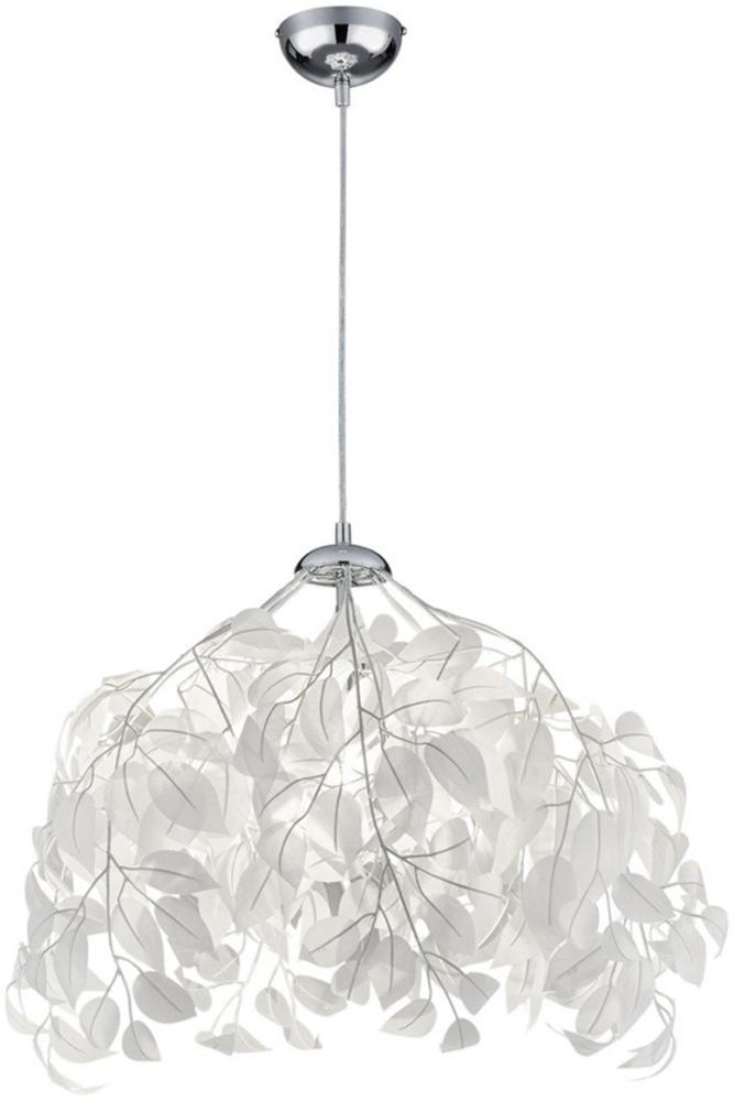 LED Pendelleuchte einflammig Blätter Lampenschirm in Weiß Ø38cm Bild 1