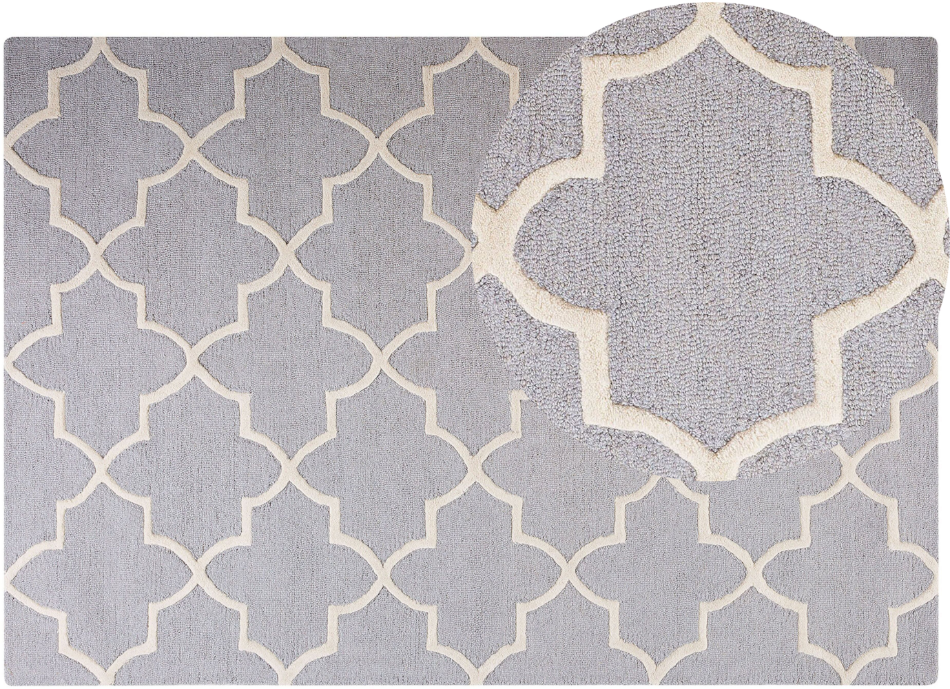Teppich grau 160 x 230 cm marokkanisches Muster Kurzflor SILVAN Bild 1