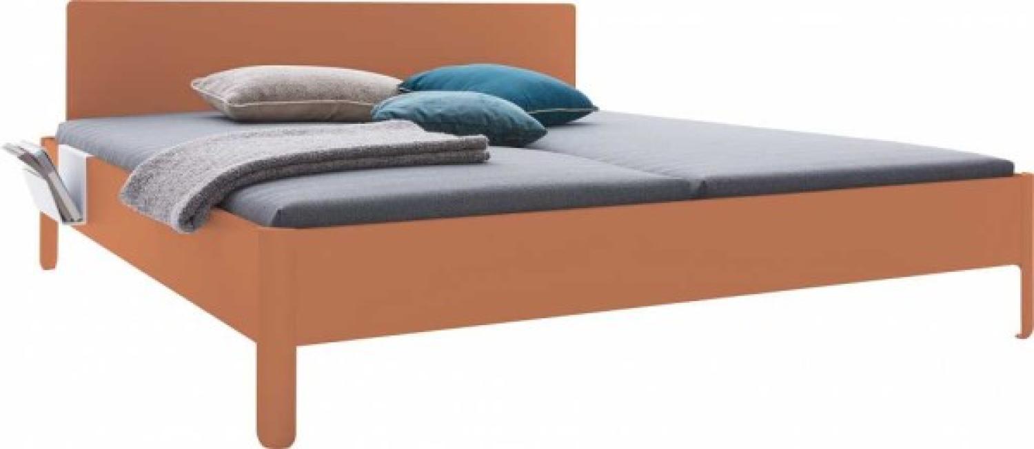 NAIT Doppelbett farbig lackiert Apricotbraun 160 x 210cm Mit Kopfteil Bild 1