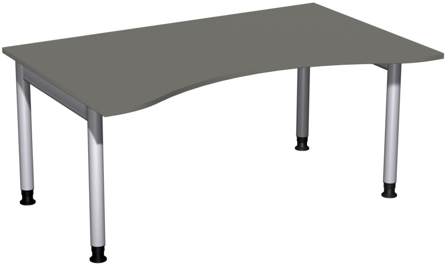 Schreibtisch '4 Fuß Pro' höhenverstellbar, 160x100cm, Graphit / Silber Bild 1