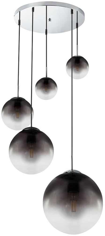 LED Hängelampe, Glaskugeln rauch, Höhe 150 cm, VARUS Bild 1