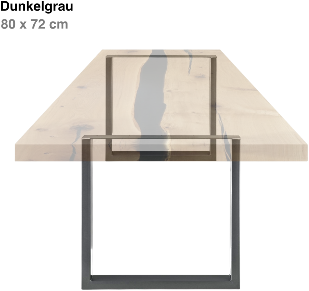 Tischgestell | 2 Stück | Rechteckig | 80x72 cm | Stahl - Dunkelgrau Bild 1