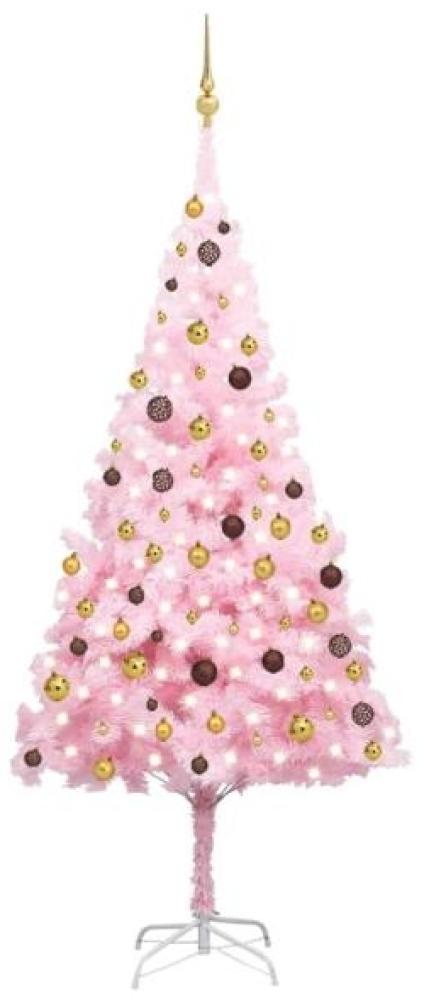 vidaXL Künstlicher Weihnachtsbaum mit LEDs & Schmuck Rosa 240cm PVC Bild 1
