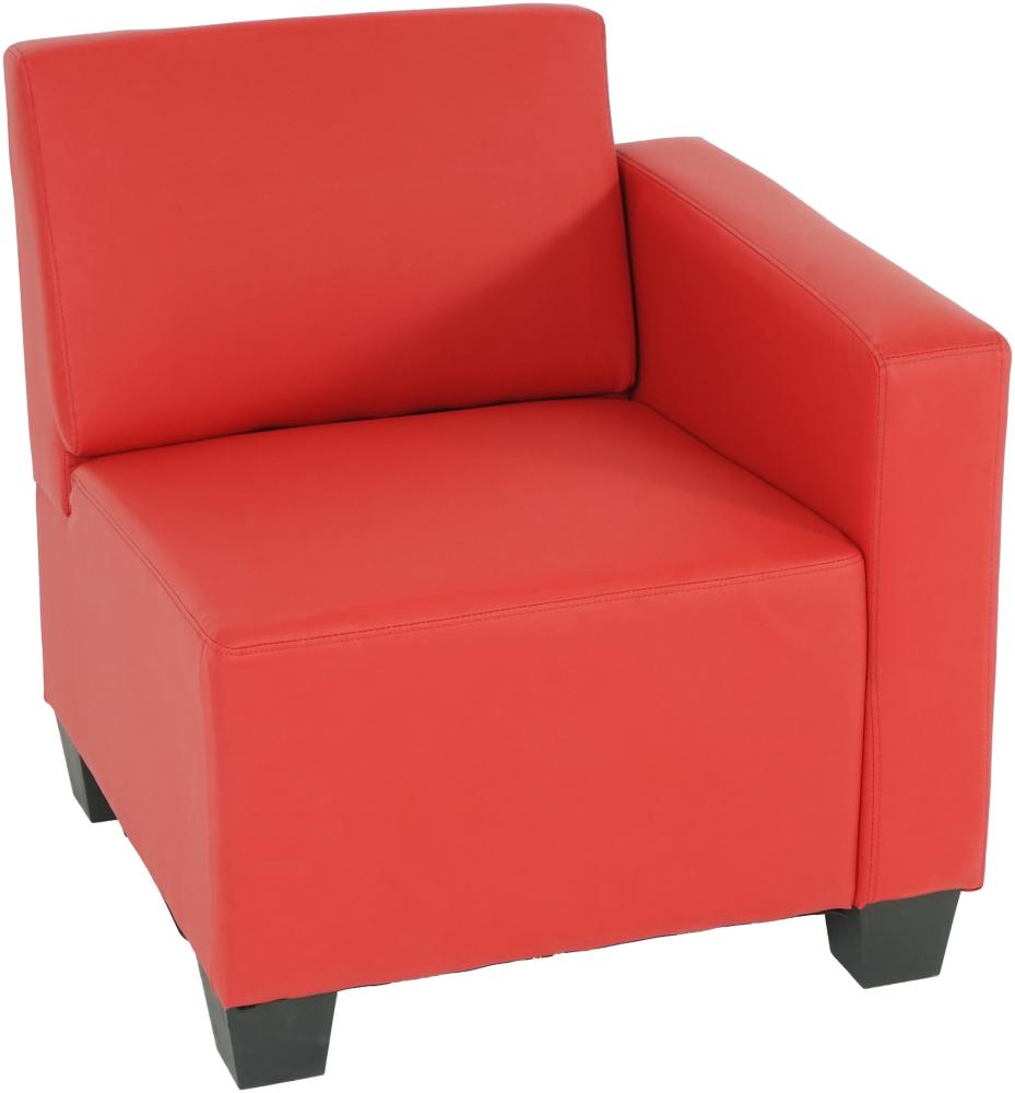 Modular Seitenteil rechts, Sessel mit Armlehne Lyon, Kunstleder ~ rot Bild 1