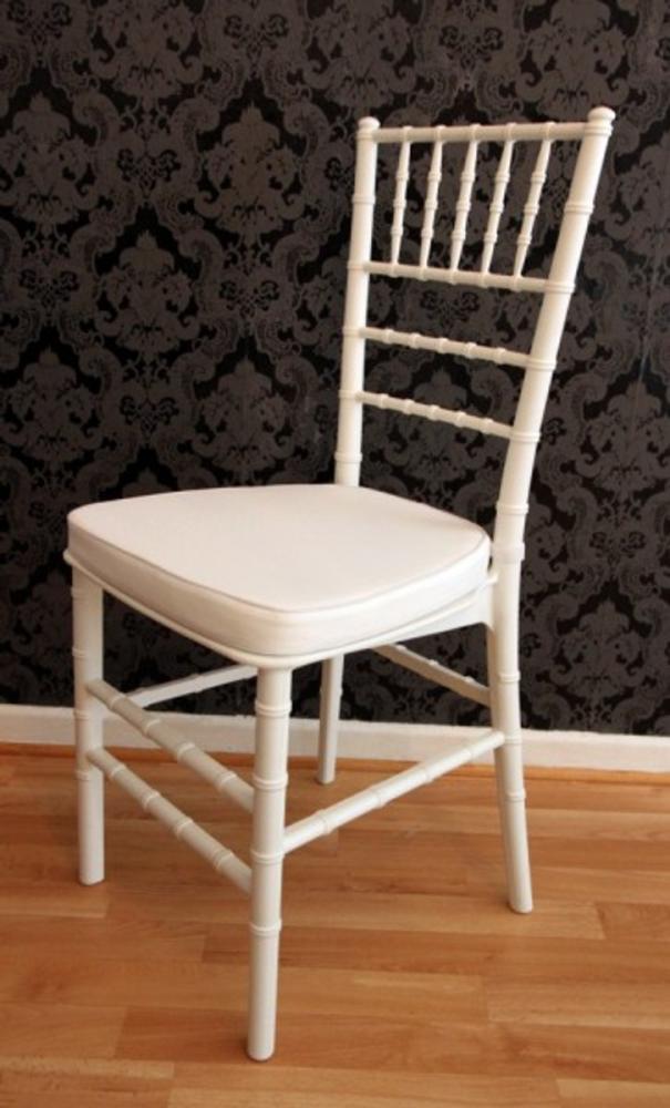Casa Padrino Designer Acryl Stuhl inkl Sitzkissen Weiß/Weiß - Ghost Chair white - Polycarbonat Möbel - Polycarbonat Stuhl - Acryl Möbel - Geisterstuhl Bild 1