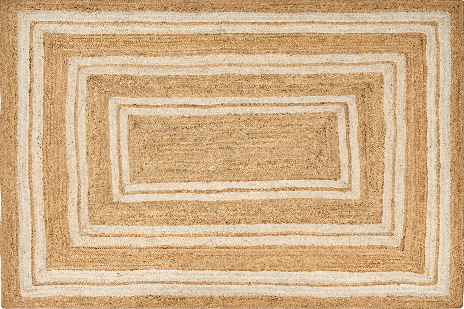 Teppich Jute beige 200 x 300 cm geometrisches Muster Kurzflor ELMALI Bild 1