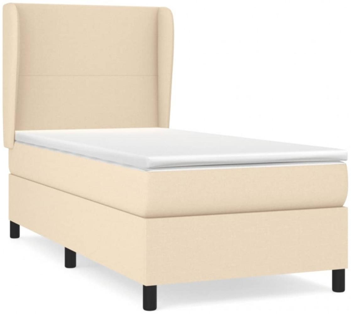 Boxspringbett mit Matratze Stoff Creme 80 x 200 cm, Härtegrad: H2 [3127762] Bild 1