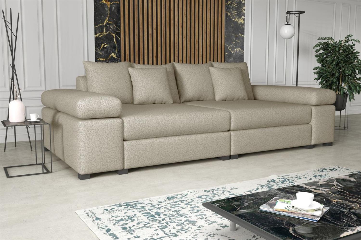 Big Sofa Couchgarnitur Megasofa Riesensofa AREZZO Stoff Now or Never Beige Bild 1