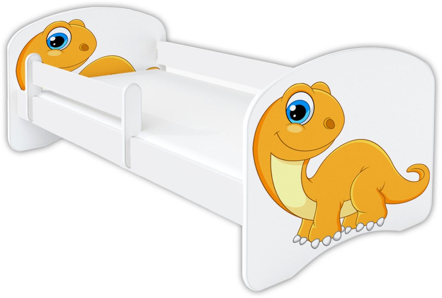 Clamaro 'Schlummerland Dinosaurier' Kinderbett 80x180 cm, Design 11, inkl. Lattenrost, Matratze und Rausfallschutz (ohne Schublade) Bild 1