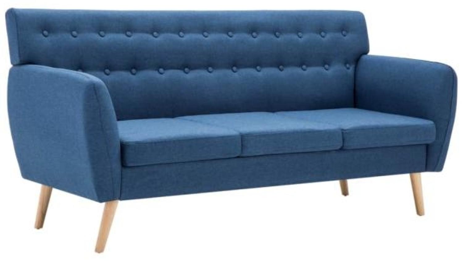 vidaXL 3-Sitzer-Sofa Stoffbezug 172x70x82 cm Blau Bild 1
