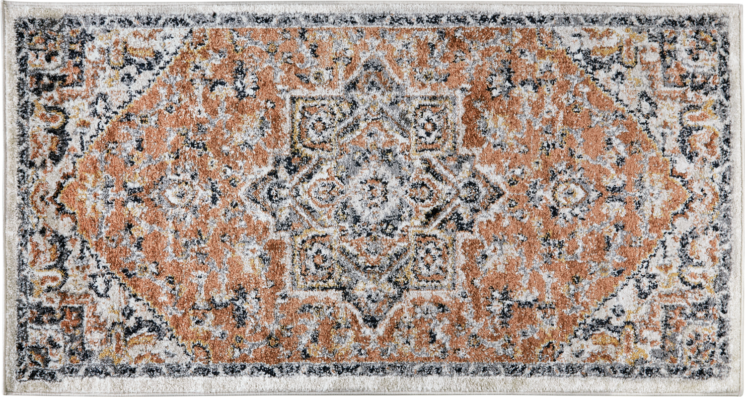 Teppich mehrfarbig 80 x 150 cm orientalisches Muster Kurzflor METSAMOR Bild 1