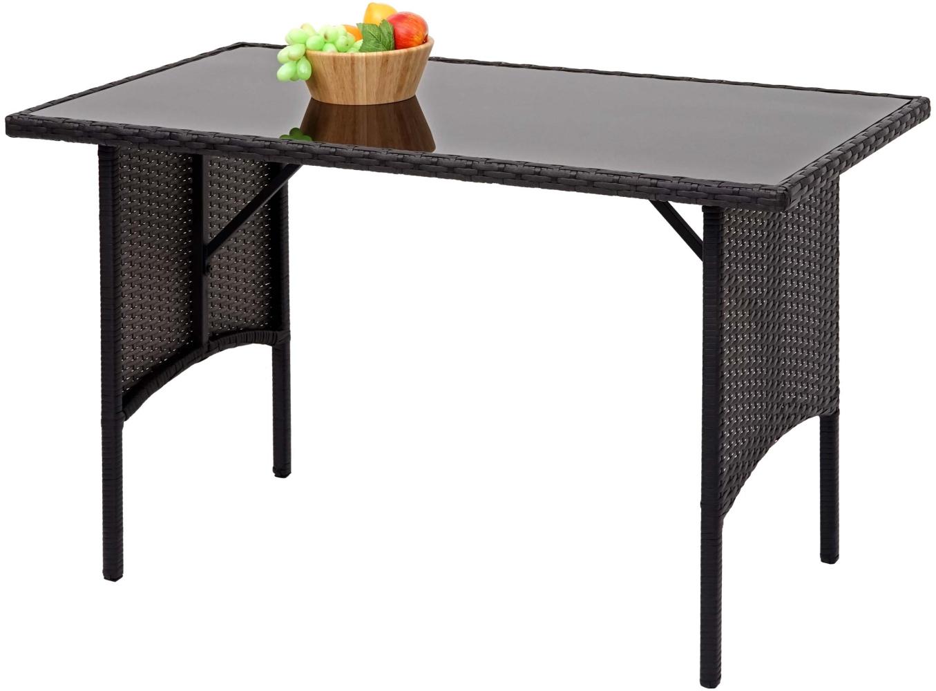 Poly-Rattan Esstisch HWC-G16, Esszimmertisch Gartentisch Tisch, Gastronomie 112x60cm ~ schwarz Bild 1