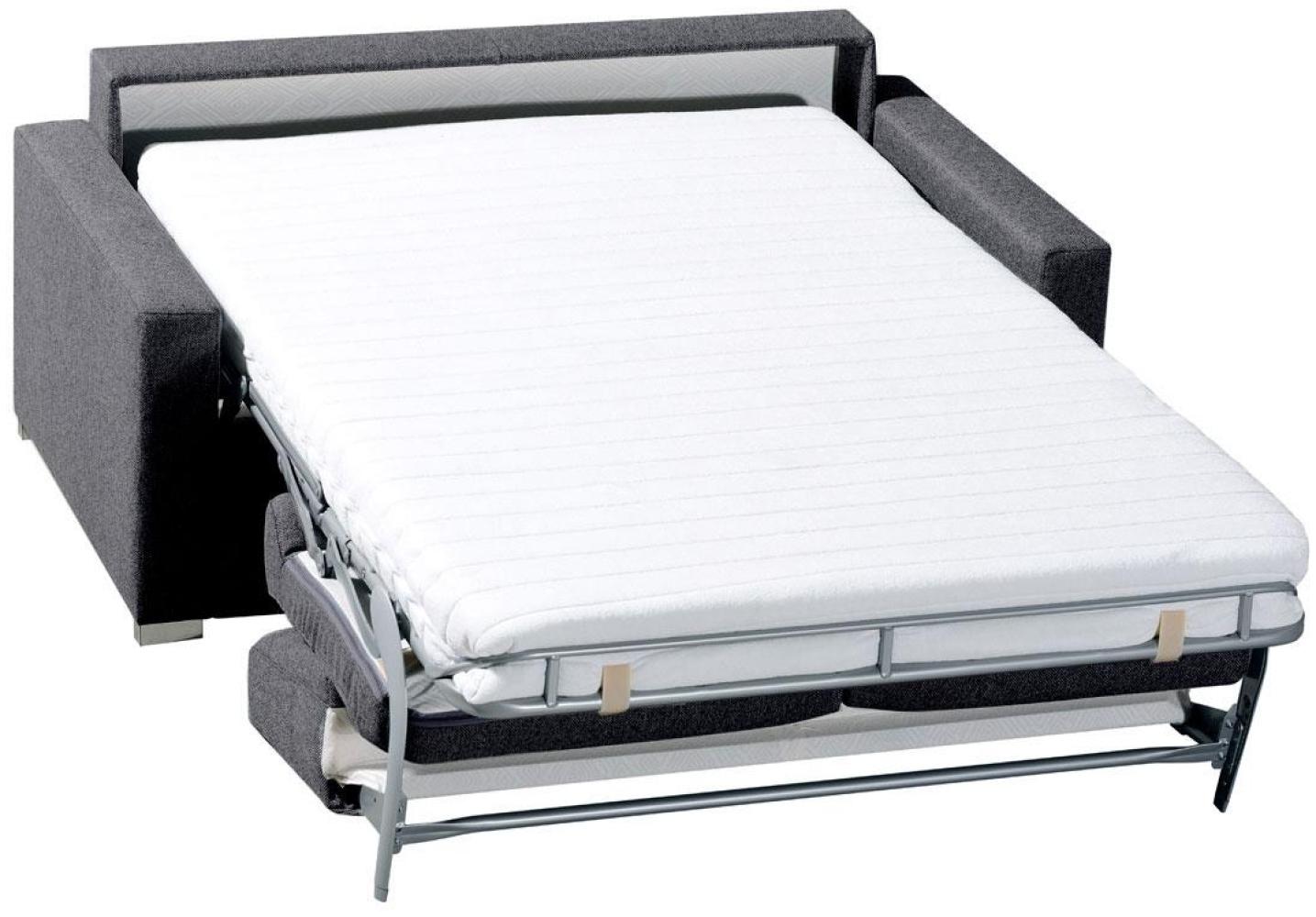Schlafsofa TESO Dauerschläfer in Stoff grau mit Bettkasten Bild 1