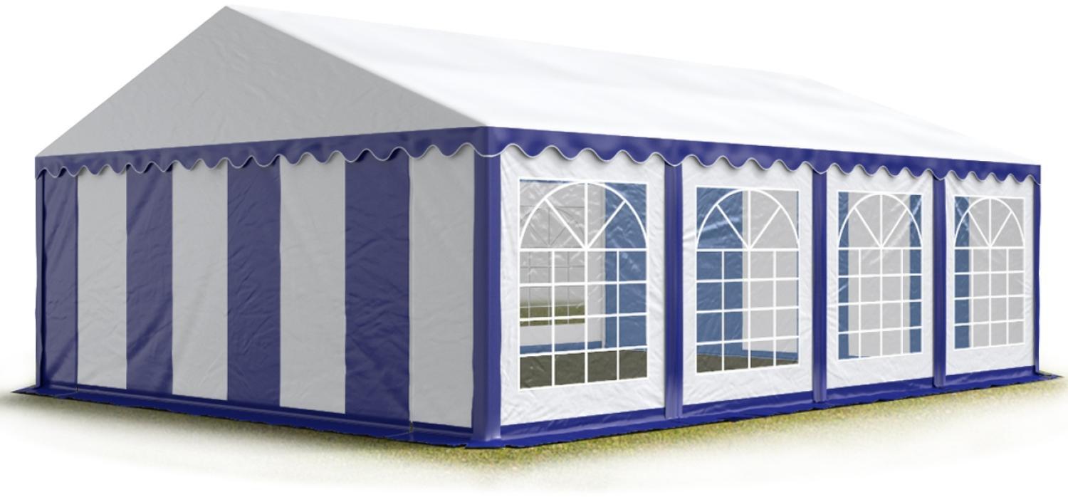 Party-Zelt Festzelt 5x8 m Garten-Pavillon -Zelt PVC Plane 700 N in blau-weiß Wasserdicht Bild 1