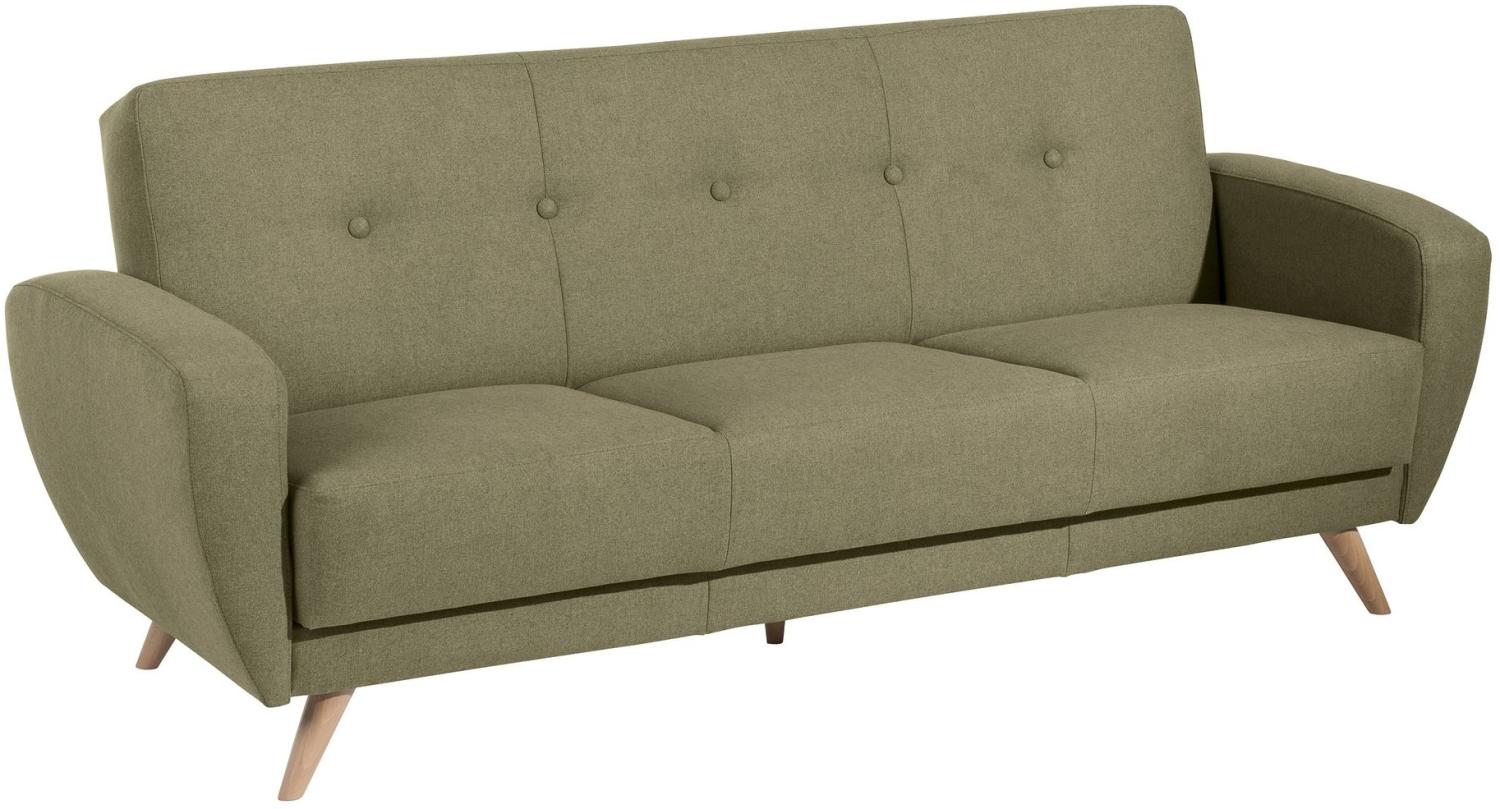 Sofa 3-Sitzer mit Bettfunktion Karen Bezug Samtvelours (mit Clean-Abo Ausrüstung) Buche natur / oliv 21853 Bild 1
