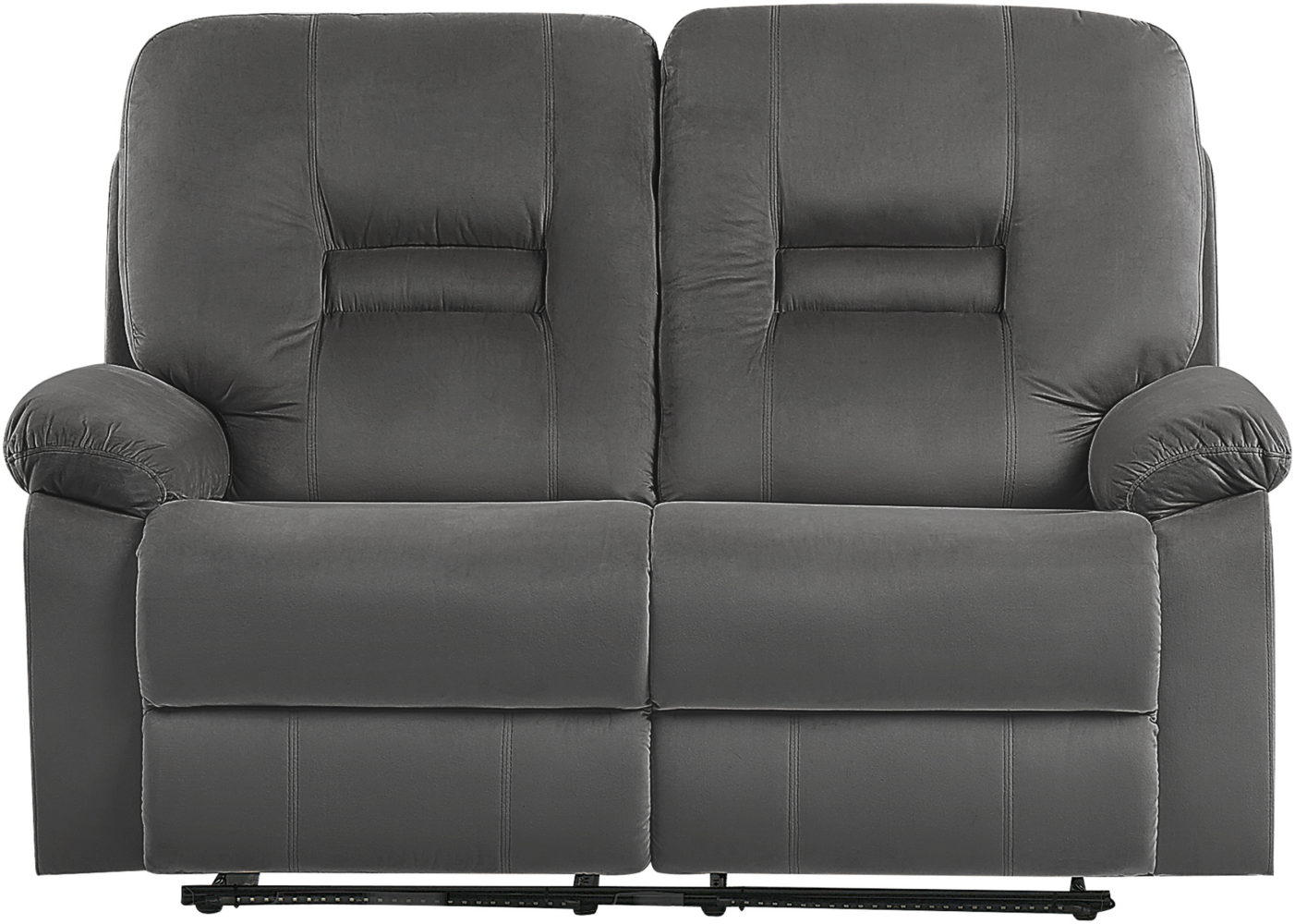 2-Sitzer Sofa Samtstoff dunkelgrau LED-Beleuchtung USB-Port elektrisch verstellbar BERGEN Bild 1