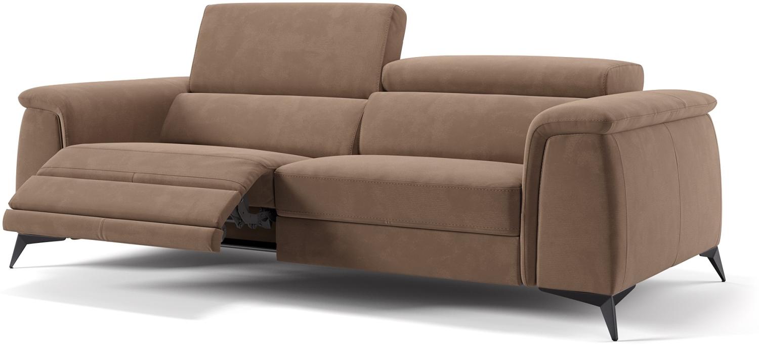 Sofanella Dreisitzer LIVORNO Stoffsofa Couch hochwertig in Hellbraun Bild 1