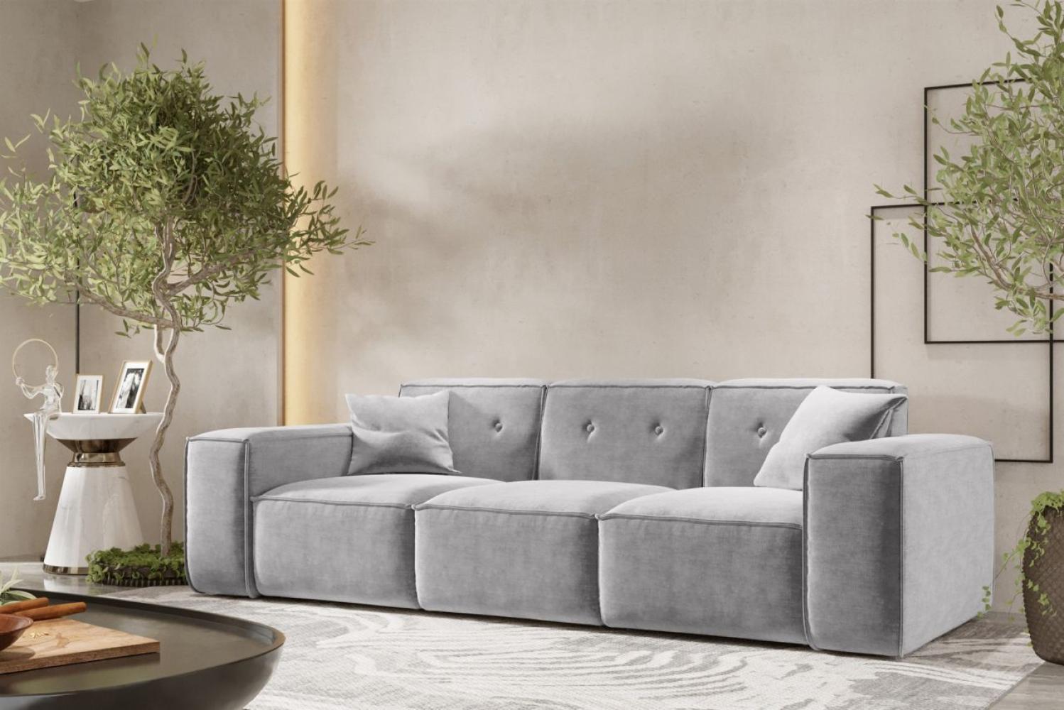 Sofa Designersofa CESINA 3-Sitzer in Stoff Perfect Harmony Grau Bild 1