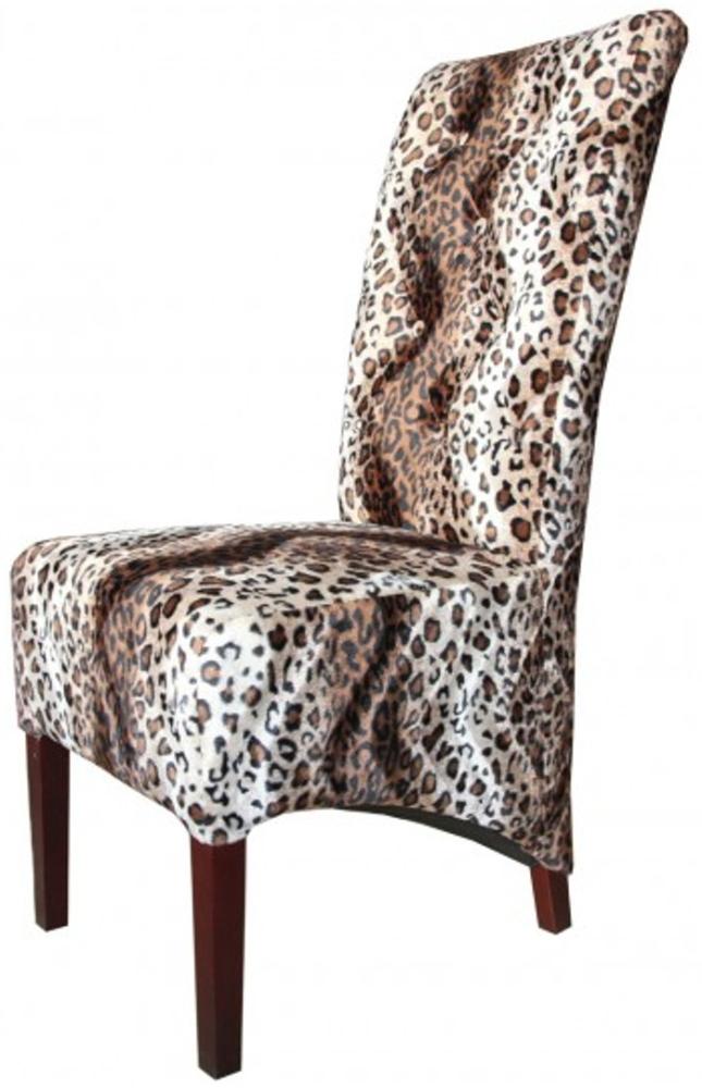 Casa Padrino Limited Edition Designer Chesterfield Esszimmer Stuhl Leopard - Club Möbel Bild 1
