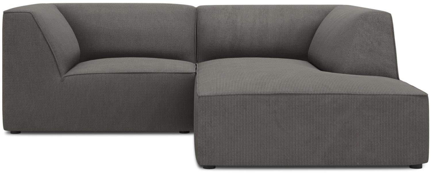 Micadoni 3-Sitzer Modular Ecke rechts Sofa Ruby | Bezug Dark Grey | Beinfarbe Black Plastic Bild 1