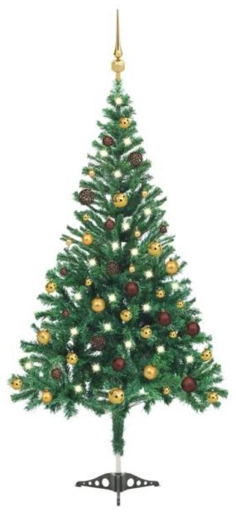 vidaXL Künstlicher Weihnachtsbaum mit LEDs & Schmuck 210 cm 910 Zweige, Mit Beleuchtung [3077490] Bild 1