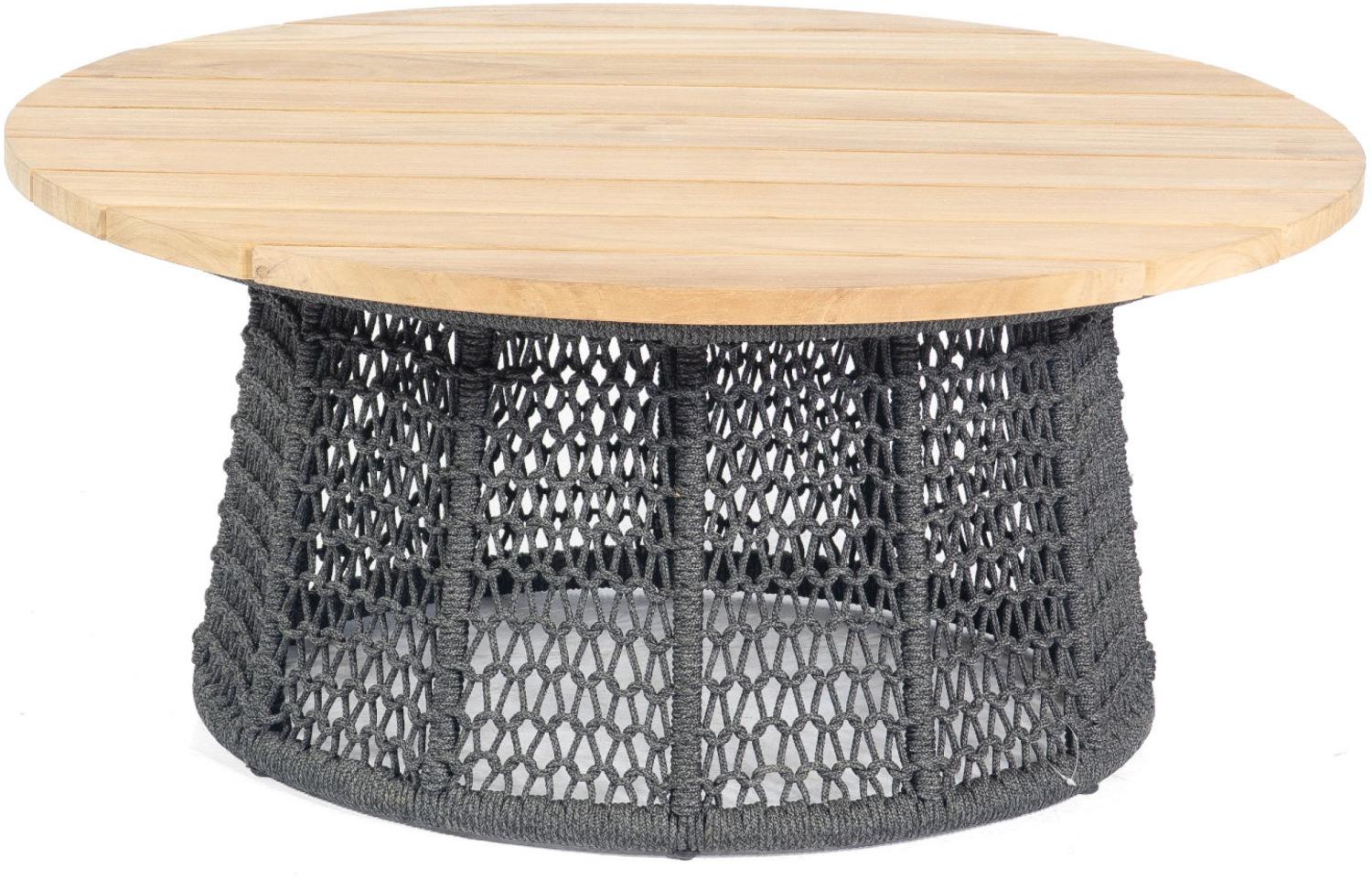 Sonnenpartner Lounge-Tisch Poison Ø 100 cm Teak/Alu/Polyrope grau Beistelltisch Bild 1