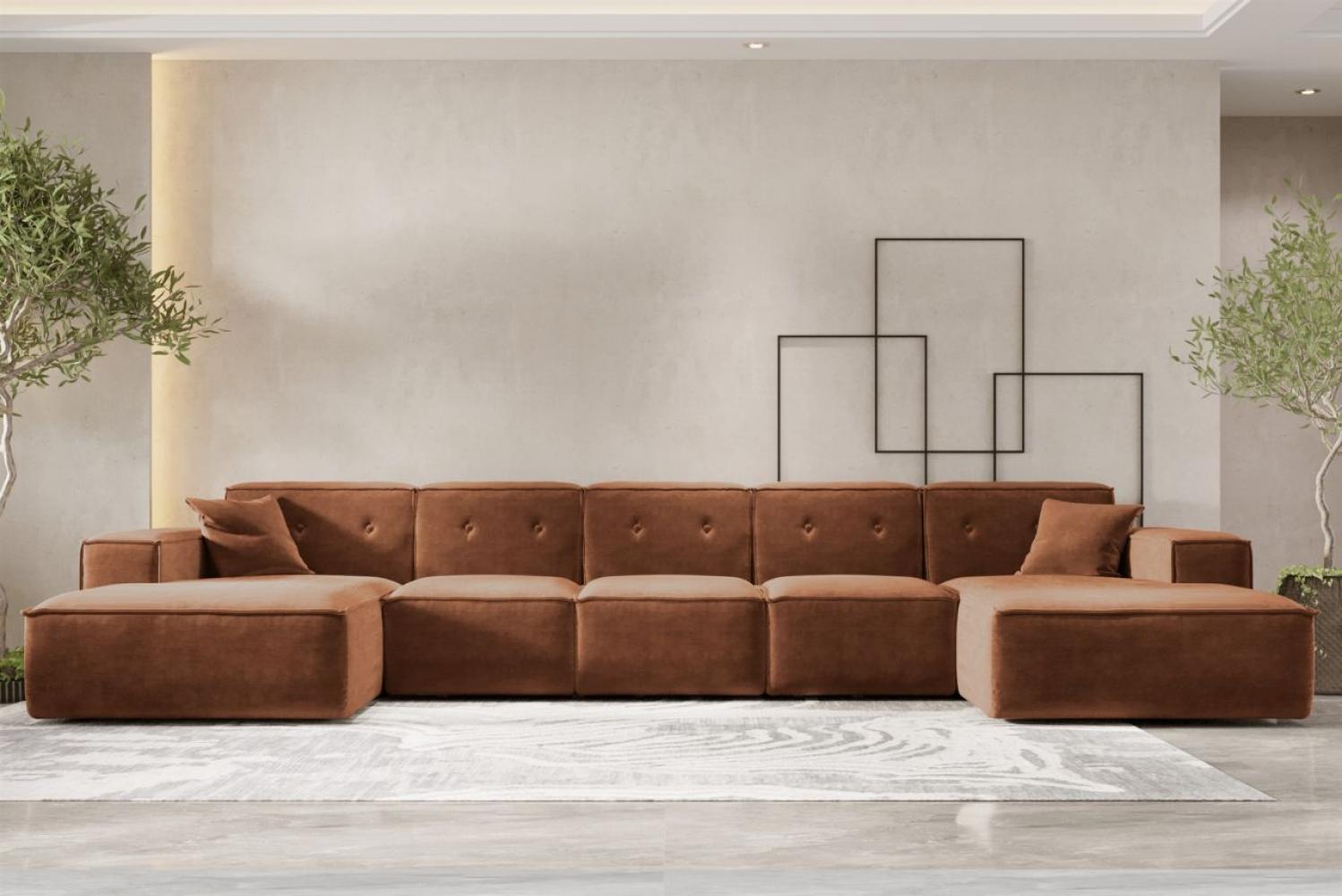 Wohnlandschaft Sofa U-Form CESINA XL in Stoff Perfect Harmony Rostbraun Bild 1