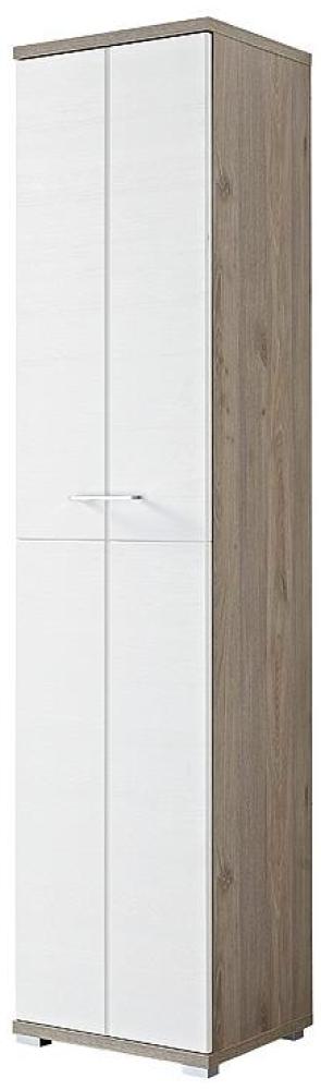 Garderobenschrank PLUS Flurmöbel in weiß und Silbereiche Bild 1