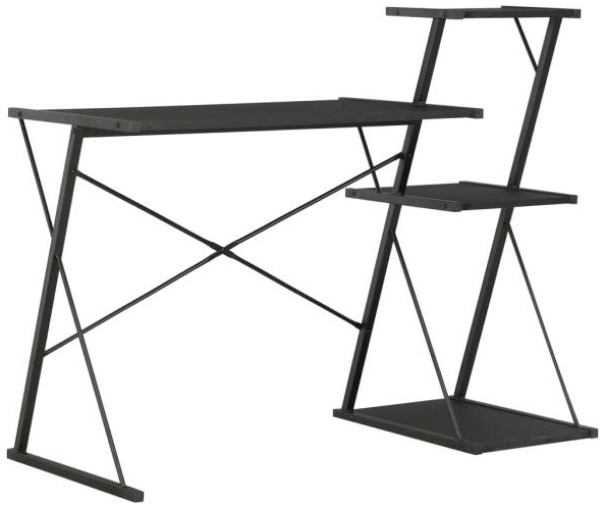 Schreibtisch mit Regal, Schwarz, 116 × 50 × 93 cm Bild 1