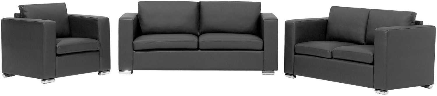 Sofa Set Leder schwarz 6-Sitzer HELSINKI Bild 1