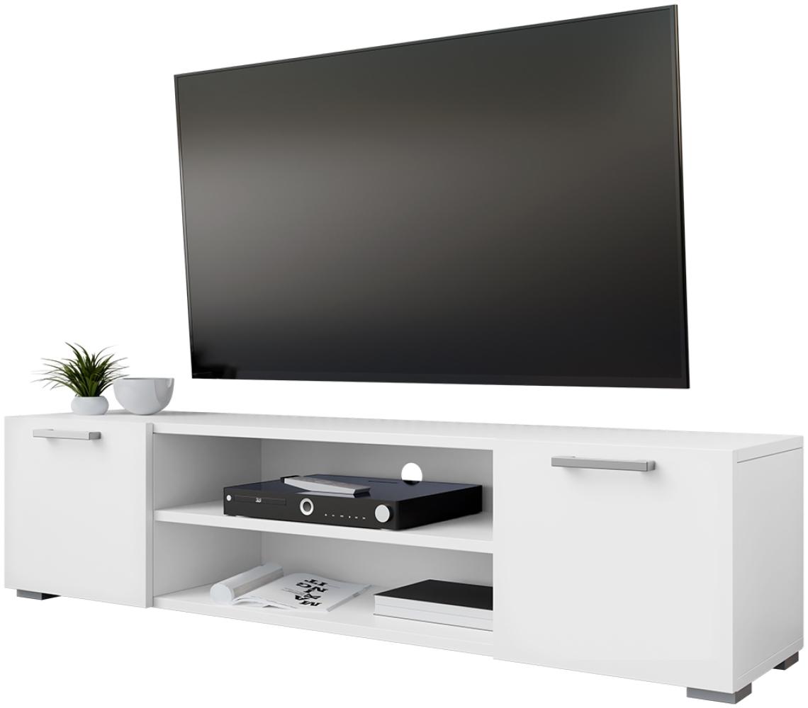 TV Lowboard Gimren 2D mit 2 Türen und 2 Ablagefächer (Farbe: Weiß) Bild 1