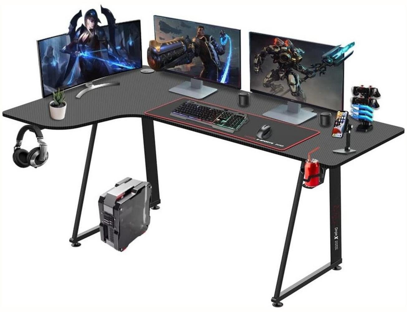 NAIMP Gamingtisch 160cm L-förmiger Eckschreibtisch für Büro und Zuhause, Rechts/ links Bild 1