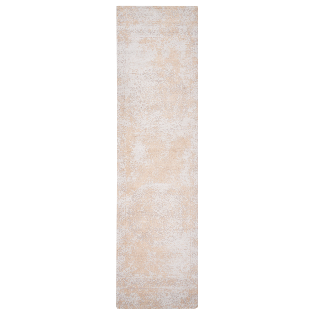 Teppich Baumwolle beige 80 x 300 cm orientalisches Muster Kurzflor BEYKOZ Bild 1