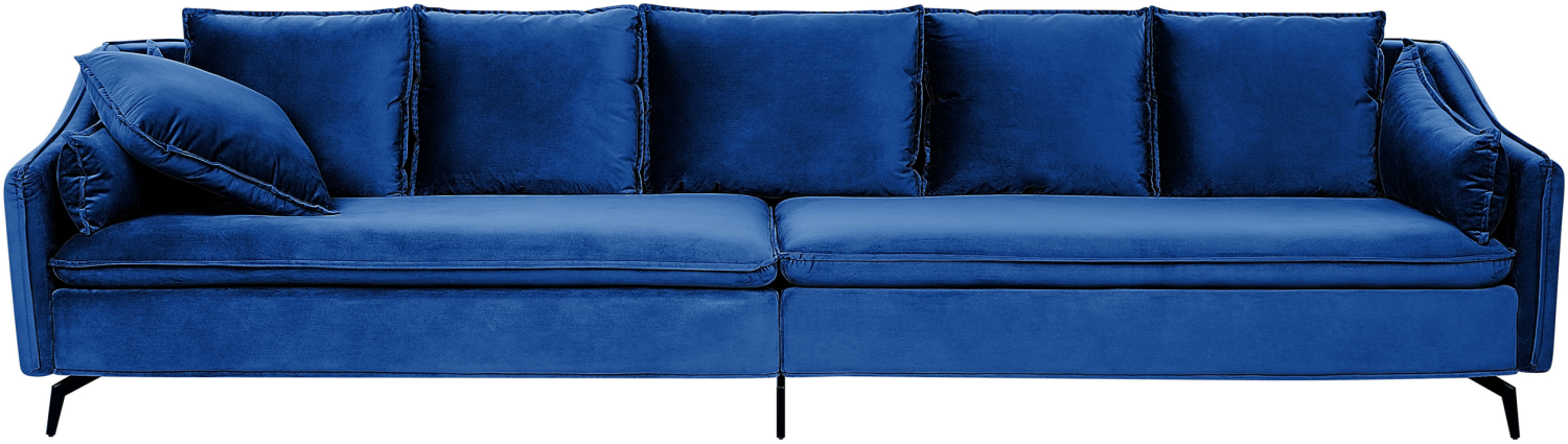 4-Sitzer Sofa Samtstoff marineblau schwarz AURE Bild 1