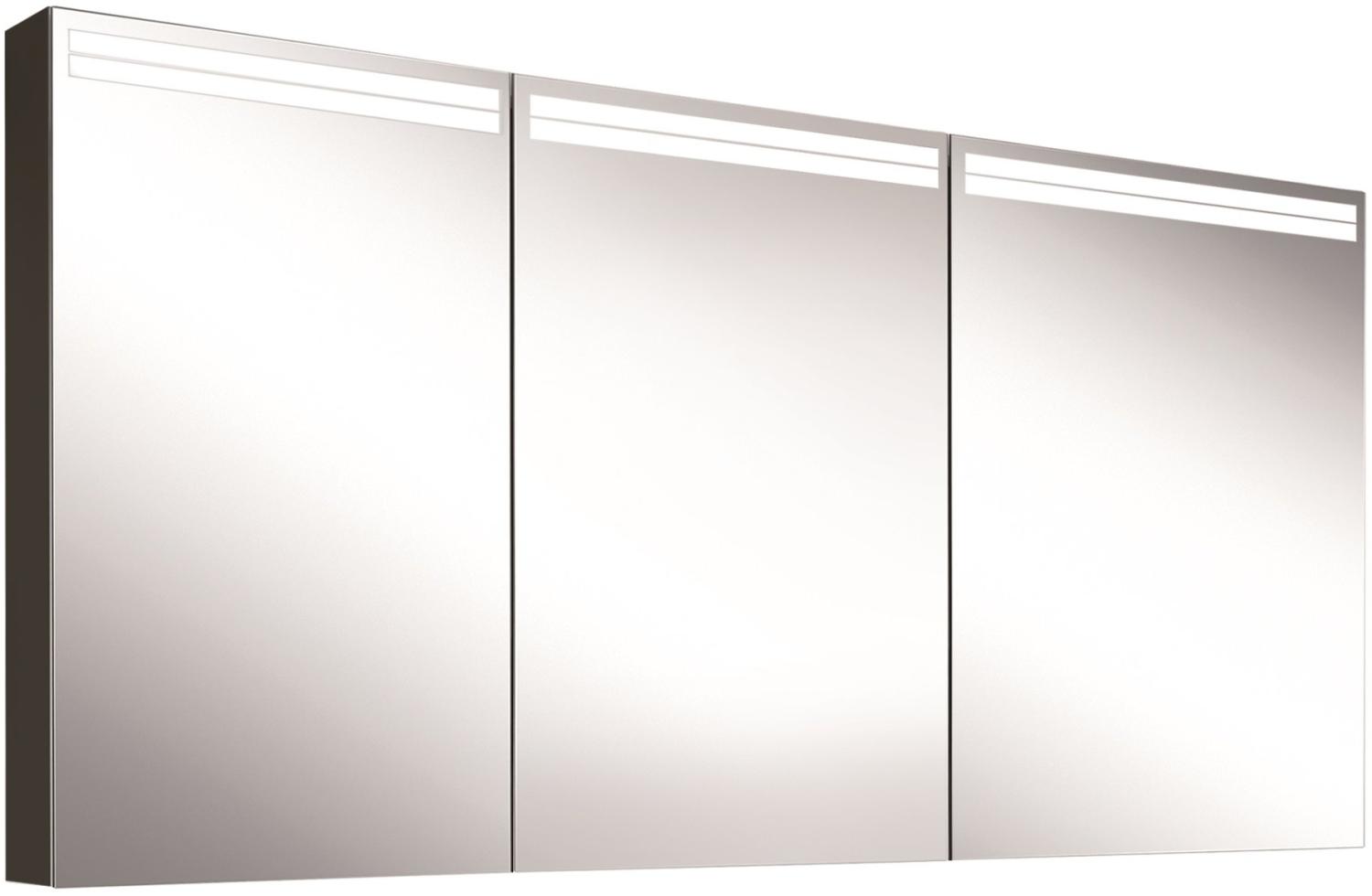 Schneider ARANGALINE LED Lichtspiegelschrank, 3 gleichgrosse Doppelspiegeltüren, 150x70x12cm, 160. 551. 02. 41, Ausführung: EU-Norm/Korpus schwarz matt - 160. 551. 02. 41 Bild 1