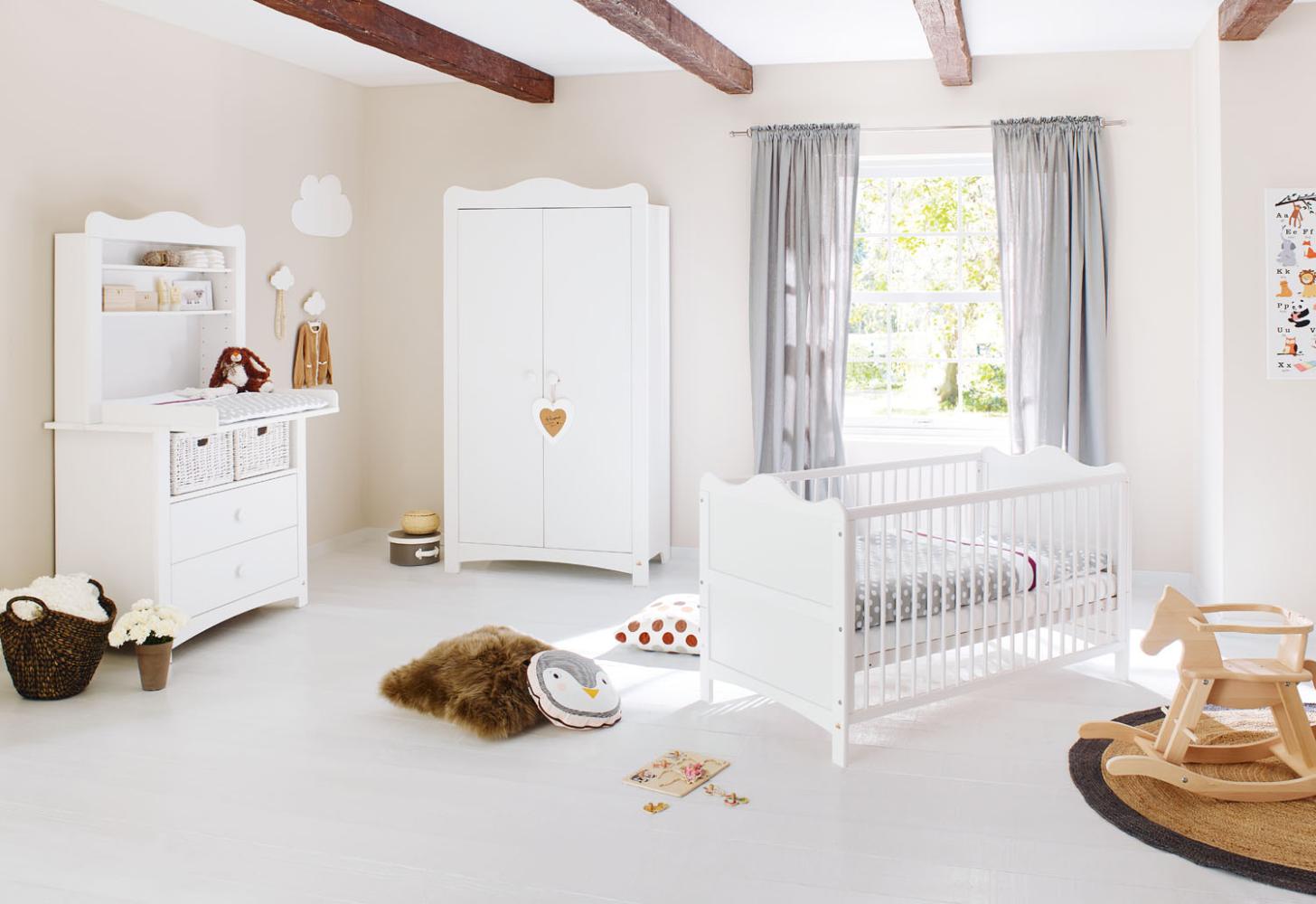 Pinolino 'Florentina' 3-tlg. Babyzimmer-Set weiß, inkl. Regalaufsatz Bild 1